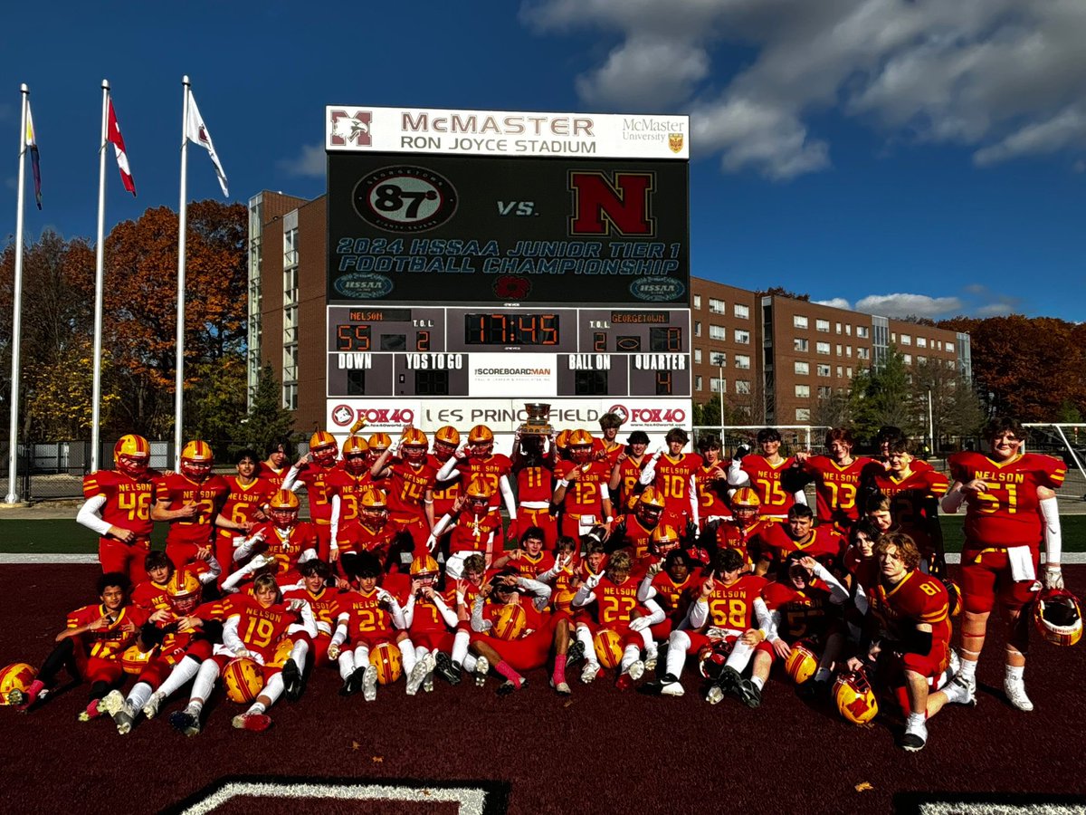 nelsonlordsftbl's tweet photo. The Junior Lords picked up their 9th Halton Title in a row defeating Georgetown 55-0!!! 🏆

More to come…

🔴🟡🏈 https://t.co/MjnL5Y4x5M