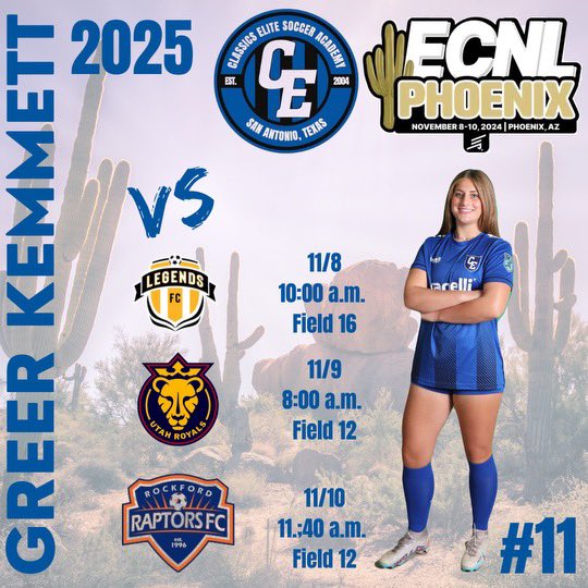 Last <a href="/ECNL/">Marcel</a> Phoenix . . . Looking forward to a weekend of great competition with my <a href="/CE0706g_ecnl/">Classics Elite 07/06 ECNL</a> team!  Let’s GO 🚨💪🏼<a href="/HuntingdonWSOC/">Huntingdon College WSOC</a> 
#senioryear #ecnlphx