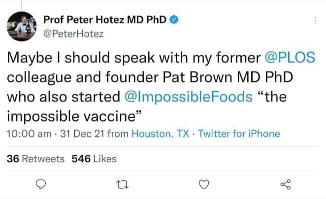 WildColonialGal's tweet photo. @RealBubbaDex @MAGAResource Start by banning anti-health frankenscience like this. 👇 
#ImpossibleVax 

#MakeMeatGreatAgain https://t.co/tw8ilGkHFg