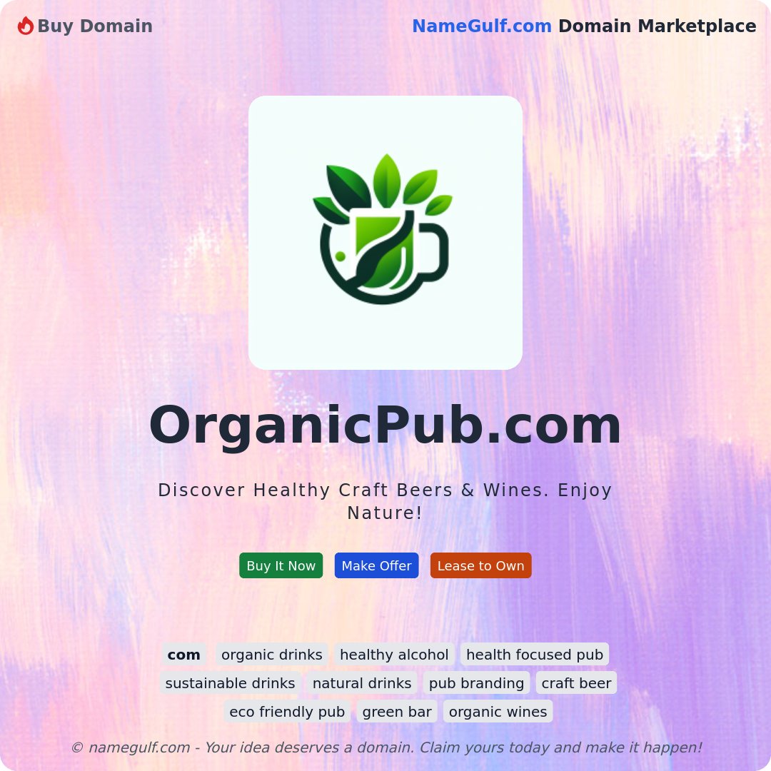 ngmbot's tweet photo. 🔥 Listing: https://t.co/rPjIrURBNH on @namegulf

✨ Discover Healthy Craft Beers &amp; Wines. Enjoy Nature!

👉 https://t.co/slTwdqx9oL

#organicdrinks #healthyalcohol #healthfocusedpub #sustainabledrinks #naturaldrinks https://t.co/qOQIWF8rsS