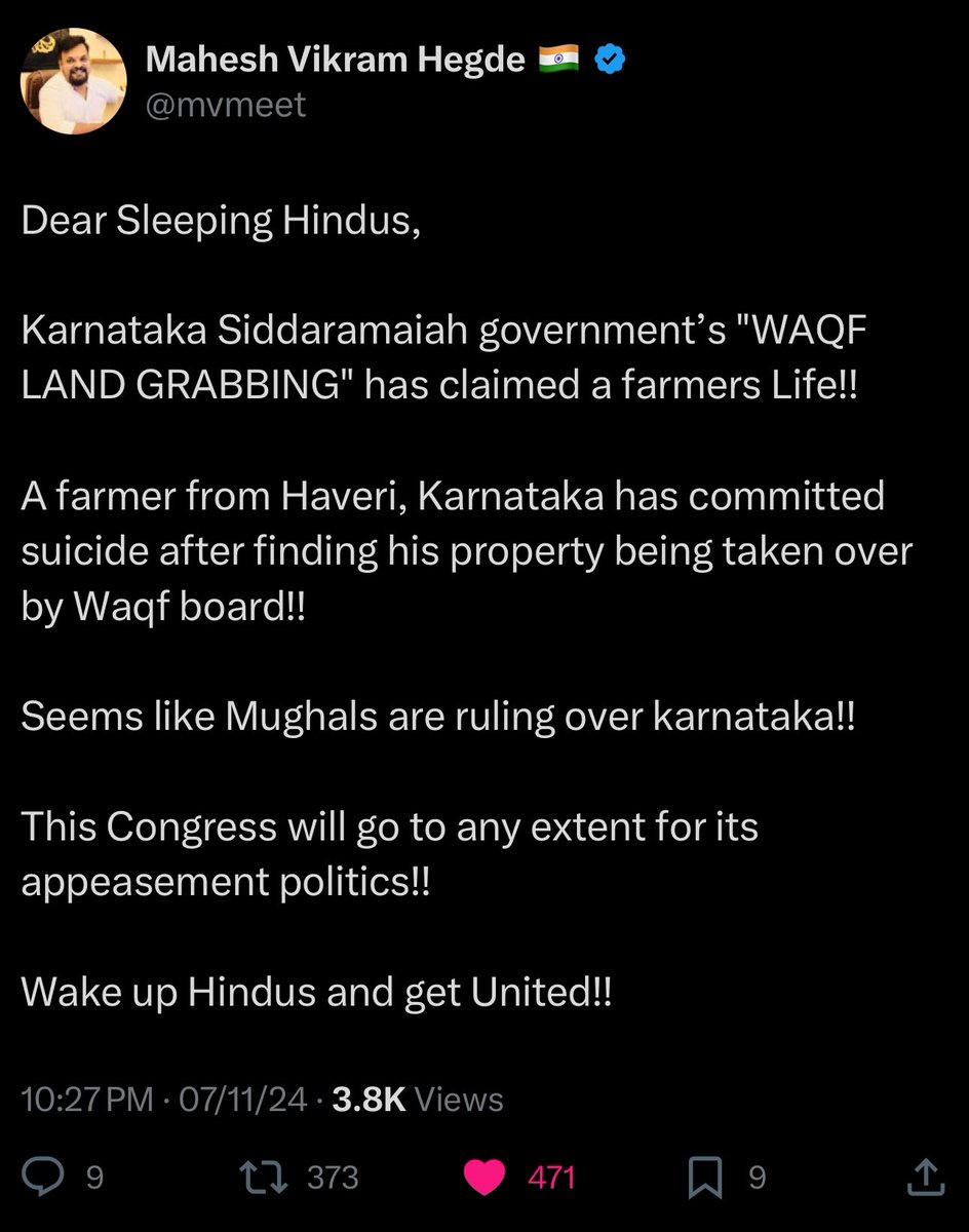 <a href="/drshamamohd/">Dr. Shama Mohamed</a> Now deaths have started because of this evil provision. No one in India can have right to just grab land on a whims and fancy . It’s not anymore time of congress ka Damaad and Waqf.