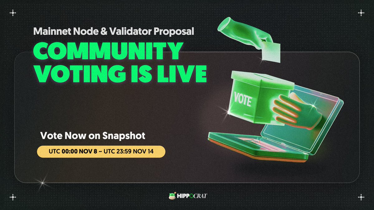 🚀 The Mainnet Node & Validator Proposal is now live on Snapshot! 🗳️ ...