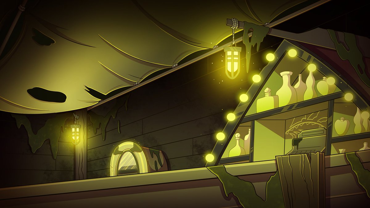 phoebejanedraws's tweet image. A couple of BG&apos;s I did from the latest episode of Helluva Boss 💚 ! 

#helluvaboss #backgroundartist