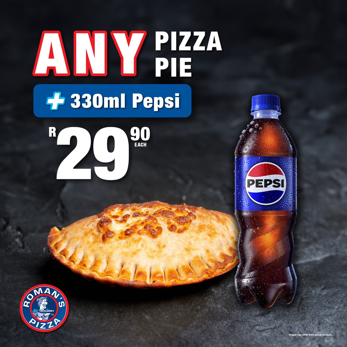 romans_pizza's tweet image. 🍕 Lunch Goals! Don’t miss out on Any Small Sava Flava Pizza OR Pizza Pie with a 330ml Pepsi for R29.90, available until 4pm daily! ⏳

 #PerfectForLunch #PizzaPerfection
