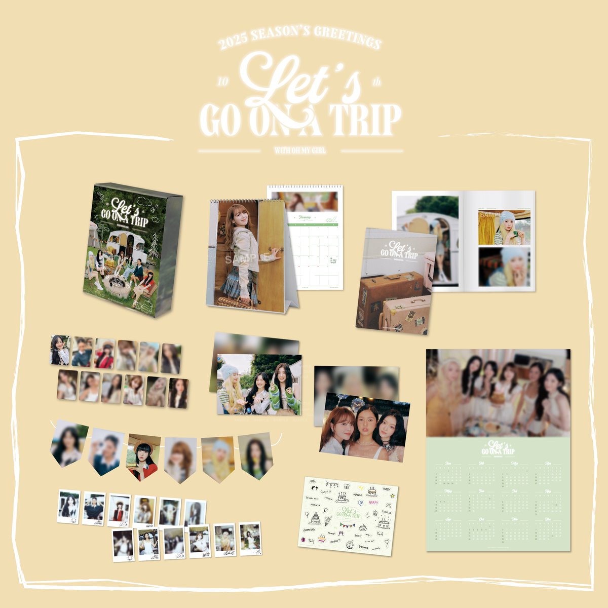 [📢] 오마이걸(OH MY GIRL) 2025 SEASON'S GREETINGS [LET'S GO ON A TRIP] 온라인 예약 판매가 시작되었습니다👏
(cafe.daum.net/-ohmygirl/XJWP…)

📅 2024. 11. 8 (FRI) PM 3:00 ~ 2024. 11. 22 (FRI) PM 11:59 (KST)
🔗 PLACE OF SALE 
사운드웨이브, 케이타운포유, 비젠트몰, 사운드웨이브 재팬몰, RBW