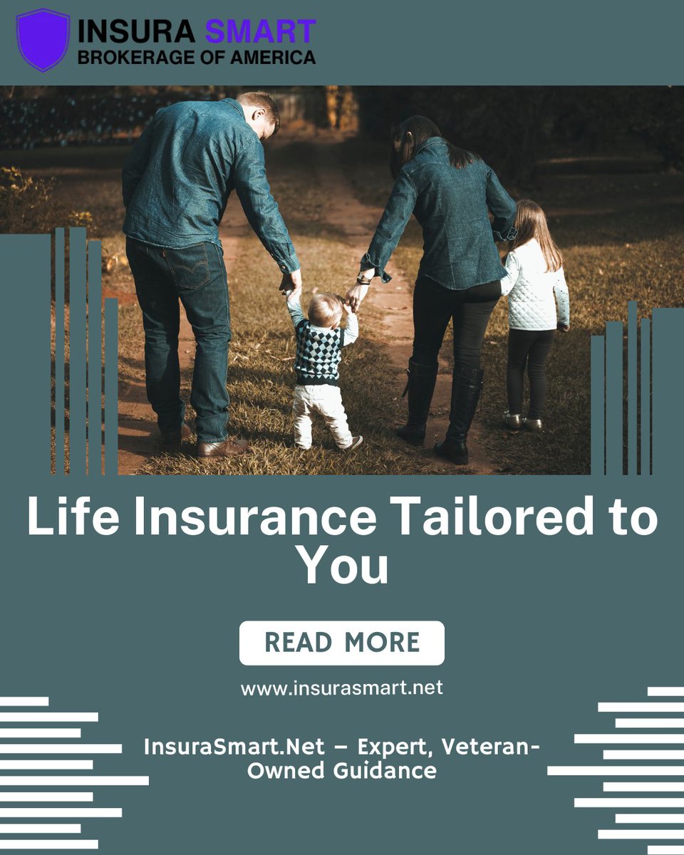 Insurasmartnet's tweet image. Every family’s needs are different, and at InsuraSmart.Net, we understand that. We offer personalized life insurance solutions designed to fit your unique circumstances and future goals. 
#insurance #fyptwitter #LifeInsurance #Trending #insurasmart