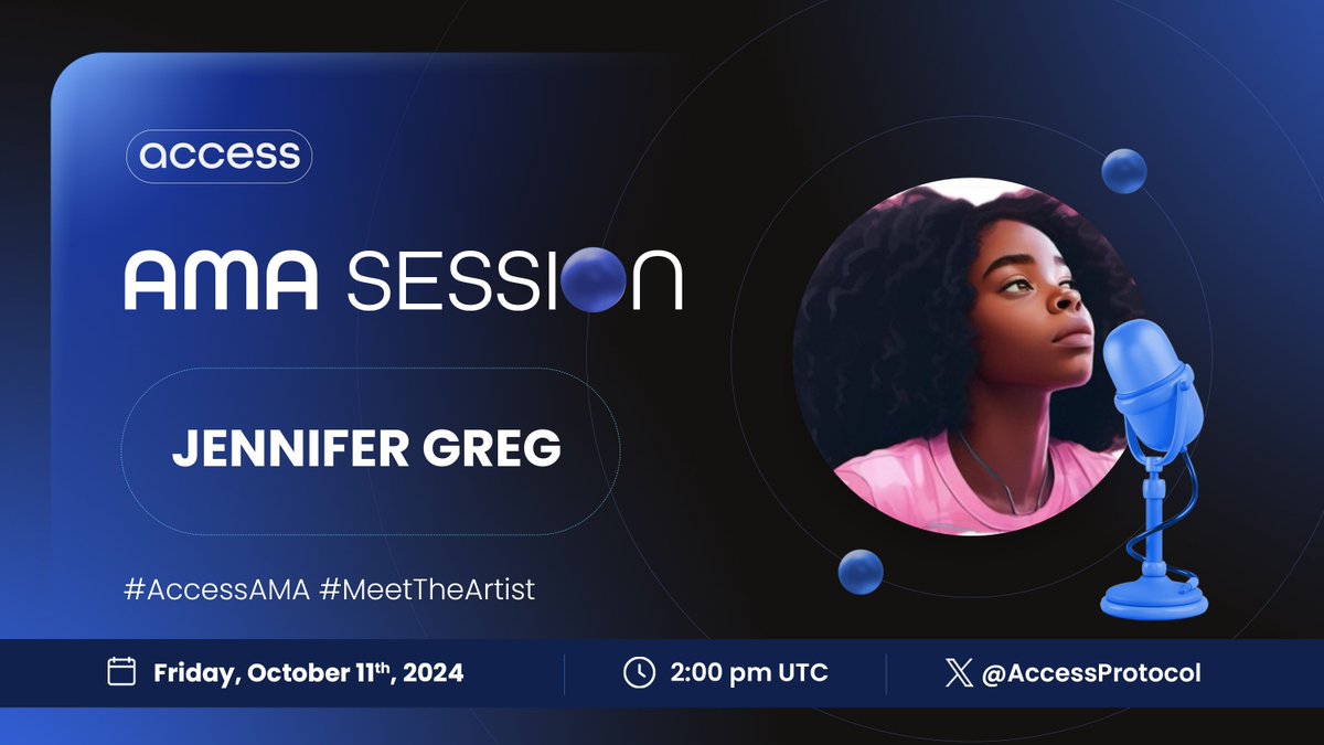 Access Protocol (@accessprotocol) on Twitter photo Today at 2 PM UTC, tune into our Creator Spotlight featuring <a href="/_Jengreg/">Jen Jen</a>! 
Discover her inspiring journey as a DeFi content writer and @superteamNG member. 
Learn what drives her passion for crafting educational posts filled with valuable insights and early DeFi trends. Today at 2 PM UTC, tune into our Creator Spotlight featuring <a href="/_Jengreg/">Jen Jen</a>! 
Discover her inspiring journey as a DeFi content writer and @superteamNG member. 
Learn what drives her passion for crafting educational posts filled with valuable insights and early DeFi trends.