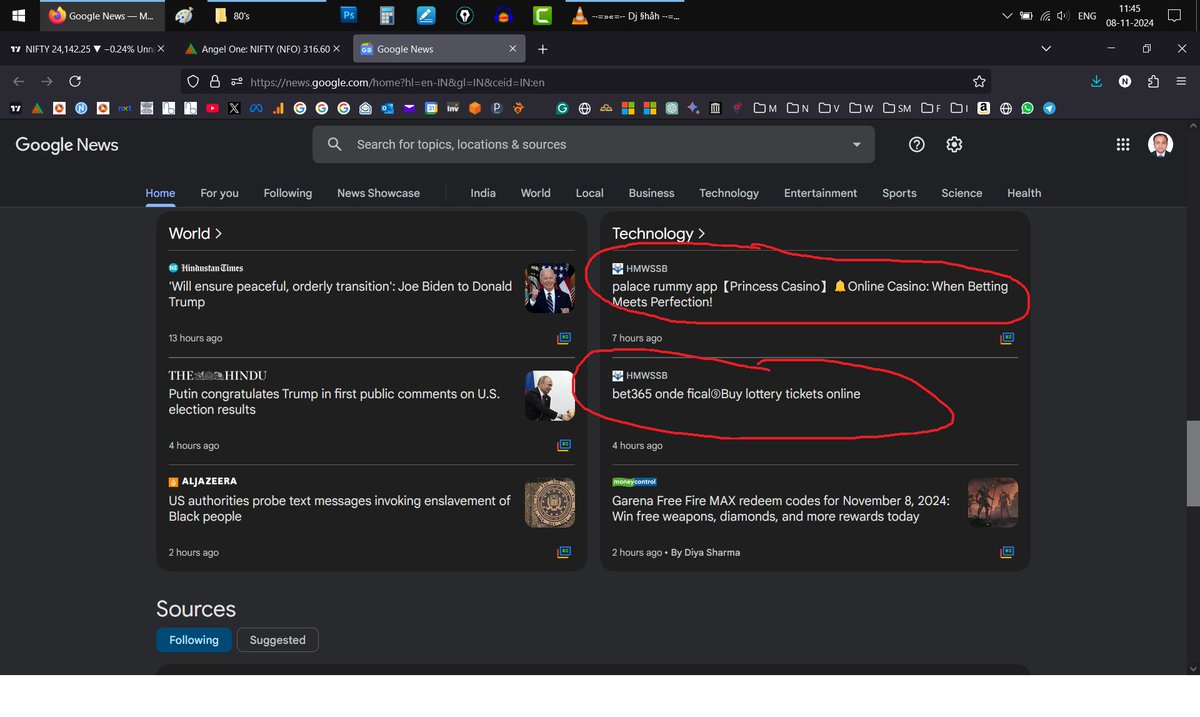 nitinbhatia121's tweet image. 🔴🔴 Never expected Google NEWS to promote Online Casino and Lottery Tickets on GOOGLE NEWS

#Google #GoogleNews