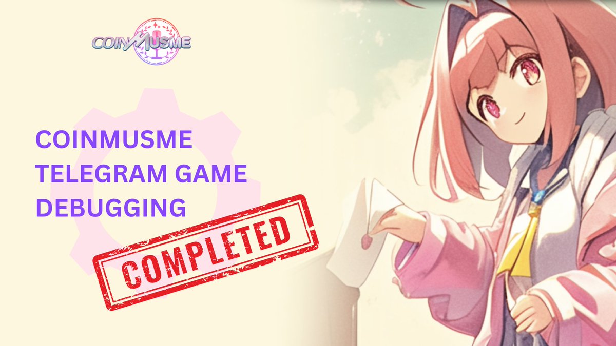 coinmusme's tweet photo. 📣CoinMusme Telegram Game 📲Debugging Completed! 

Dear @coinmusme users,

We're pleased to announce that the bug related to energy recovery has been successfully fixed! 🙌 You can now enjoy proper energy regeneration even when the app is closed, as originally intended. 🔋

Thank you for your patience!

👉👉👉Happy tapping and happy earnings 💰to all of our users! 

Have you all started to undress our voluptuous Bit-Chan? 🫦

#CoinMusme #coinmusme @coinmusme_JP @coinmusme_ZH @coinmusme_VN @coinmusmeKR
