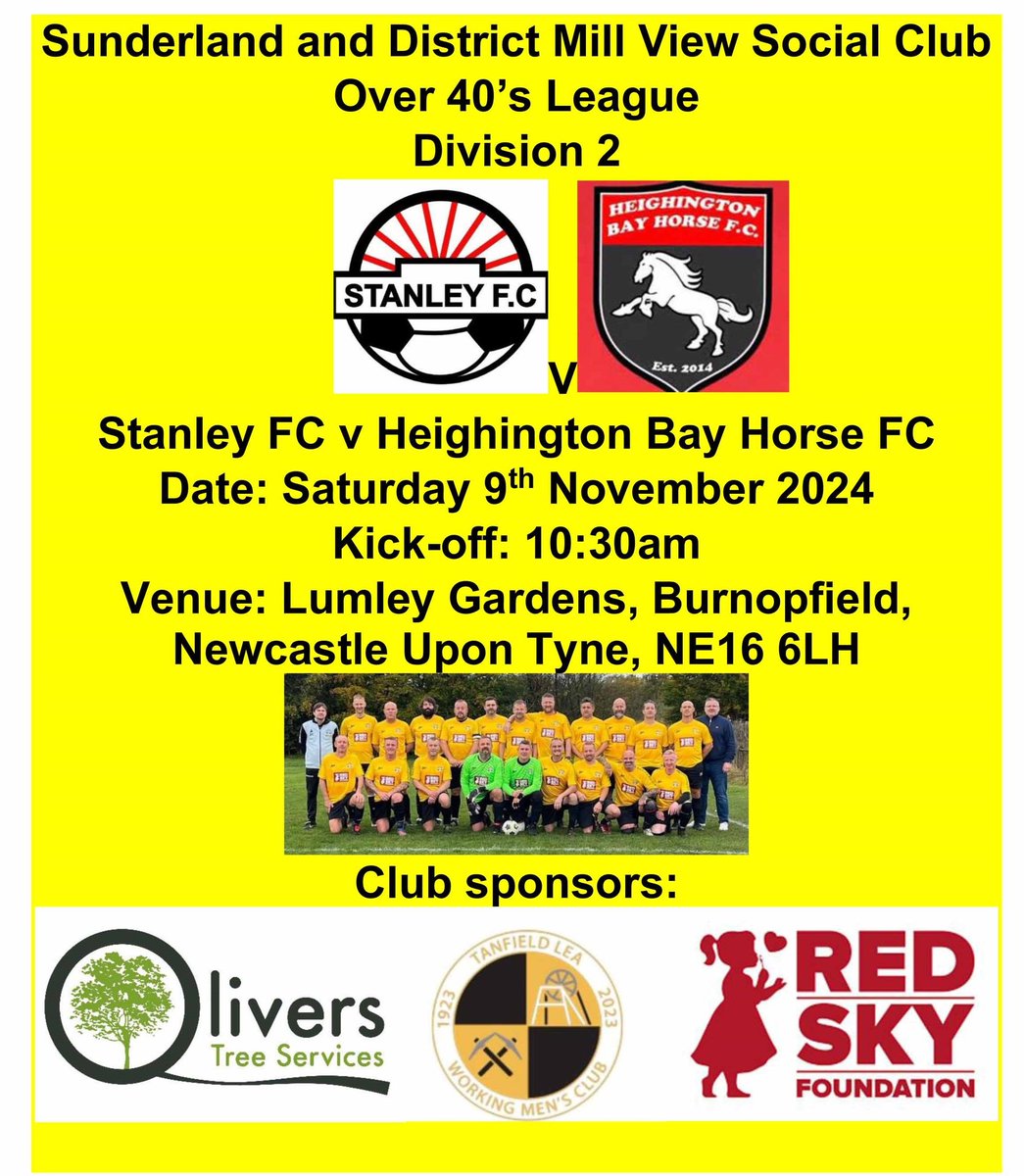 The lads are at home on Saturday, get down and give them your support