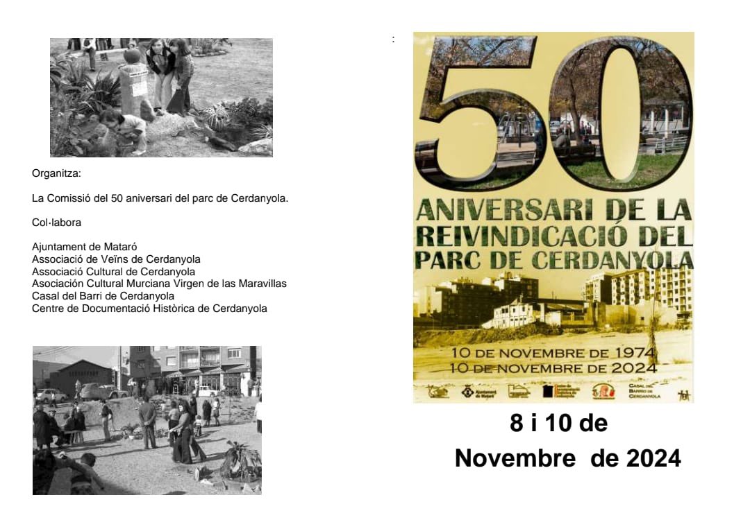 AVdeCerdanyola's tweet image. 50 Aniversari de la reivindicació del Parc de Cerdanyola (1974-2024 #mataro #Cerdanyolamataro
