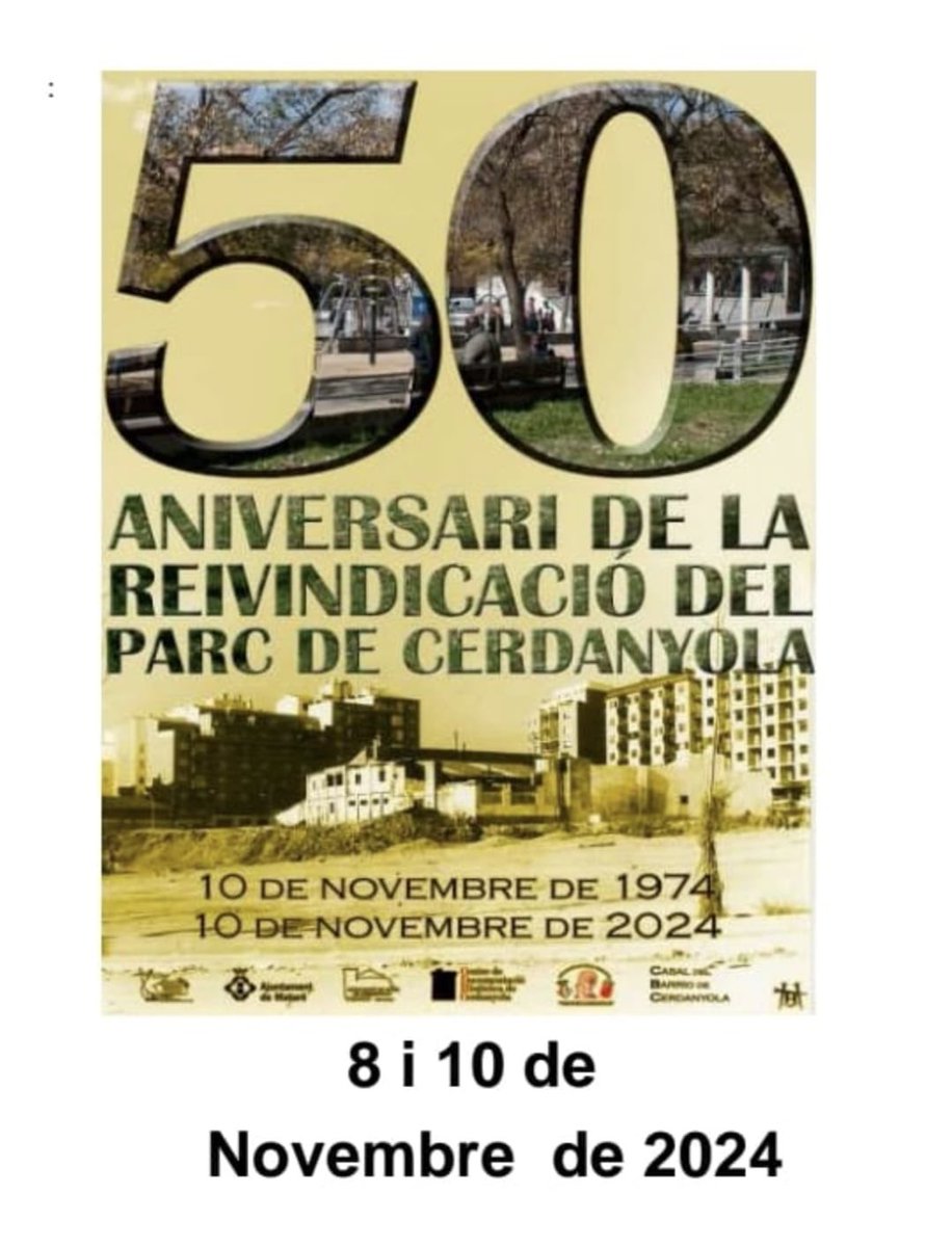 AVdeCerdanyola's tweet image. 50 Aniversari de la reivindicació del Parc de Cerdanyola (1974-2024 #mataro #Cerdanyolamataro