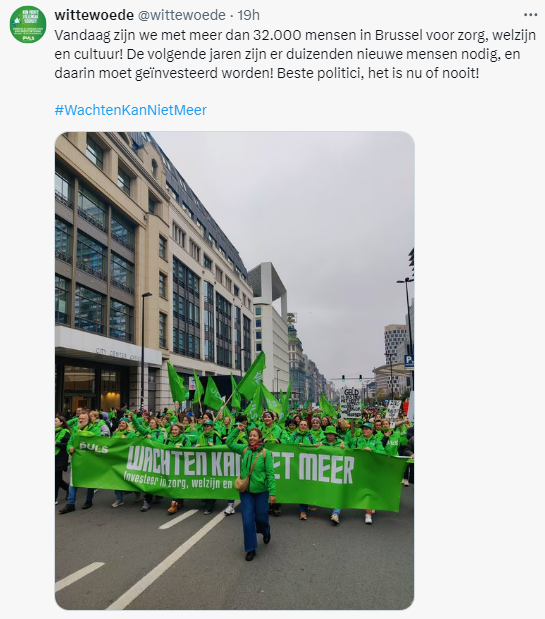 acv_csc_europe's tweet photo. 📢"35,000 workers demonstrated united this Thursday morning in the streets of Brussels to demand better working conditions for staff in the Non-Profit sector."
📢"It is impossible for (future) political leaders not to have heard them!"👇#stopausterity
https://t.co/SYkmVOL7WW https://t.co/2Msw60ClW0