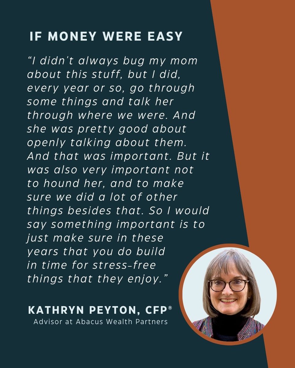 Kathryn Peyton joins us to discuss how to balance responsibilities as you navigate the aging process with a loved one. Her personal experience offers insight into the value of early planning, and tending to both financial and emotional investments. 

podcasts.apple.com/us/podcast/if-…