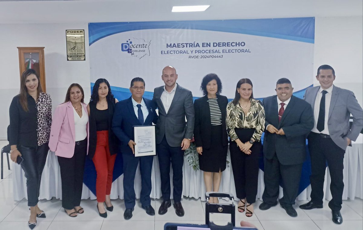 xitgomezteran's tweet photo. Con mucho orgullo y entusiasmo asistí a la Presentación de la Maestría en Derecho Electoral y Procesal Electoral, del Instituto Docente Morelense, en que tendré el honor de ser catedrática junto a destacad@s académic@s. Les invito a inscribirse y participar ¡Les esperamos! https://t.co/SmzLvLYlcI