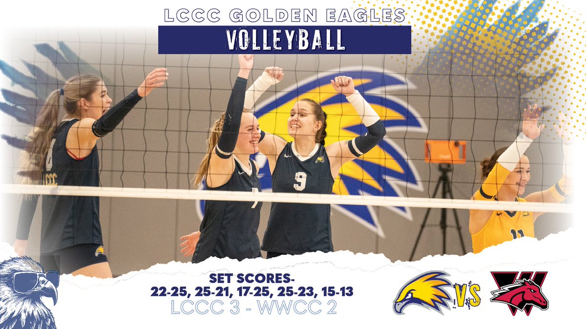 Dancing into the championship game!

<a href="/LCCCwVolleyball/">LCCCVolleyball</a> takes their second five-set win of the Region IX Championship with a 3-2 win over Western Wyoming!

The Golden Eagles will be playing tomorrow night at 5 PM in the championship match!

#BeGolden