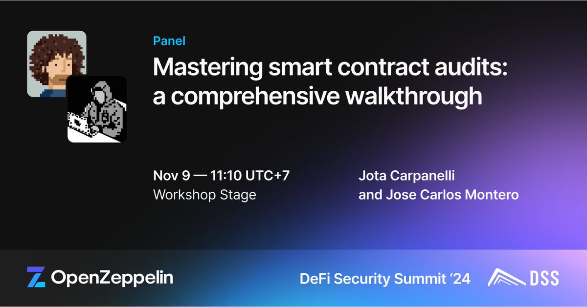 0xSipox11 (@0xsipox11) on Twitter photo Happy to jump on stage tomorrow at
<a href="/summit_defi/">Defi Security Summit</a> alongside <a href="/holajotola/">Jota Carpanelli</a> ! Join us on our workshop, "Mastering smart contract audits: a comprehensive walkthrough" at 11:10am. A practical session on how we audit projects, spot & test for real life vulnerabilities. See you there! Happy to jump on stage tomorrow at
<a href="/summit_defi/">Defi Security Summit</a> alongside <a href="/holajotola/">Jota Carpanelli</a> ! Join us on our workshop, "Mastering smart contract audits: a comprehensive walkthrough" at 11:10am. A practical session on how we audit projects, spot & test for real life vulnerabilities. See you there!
