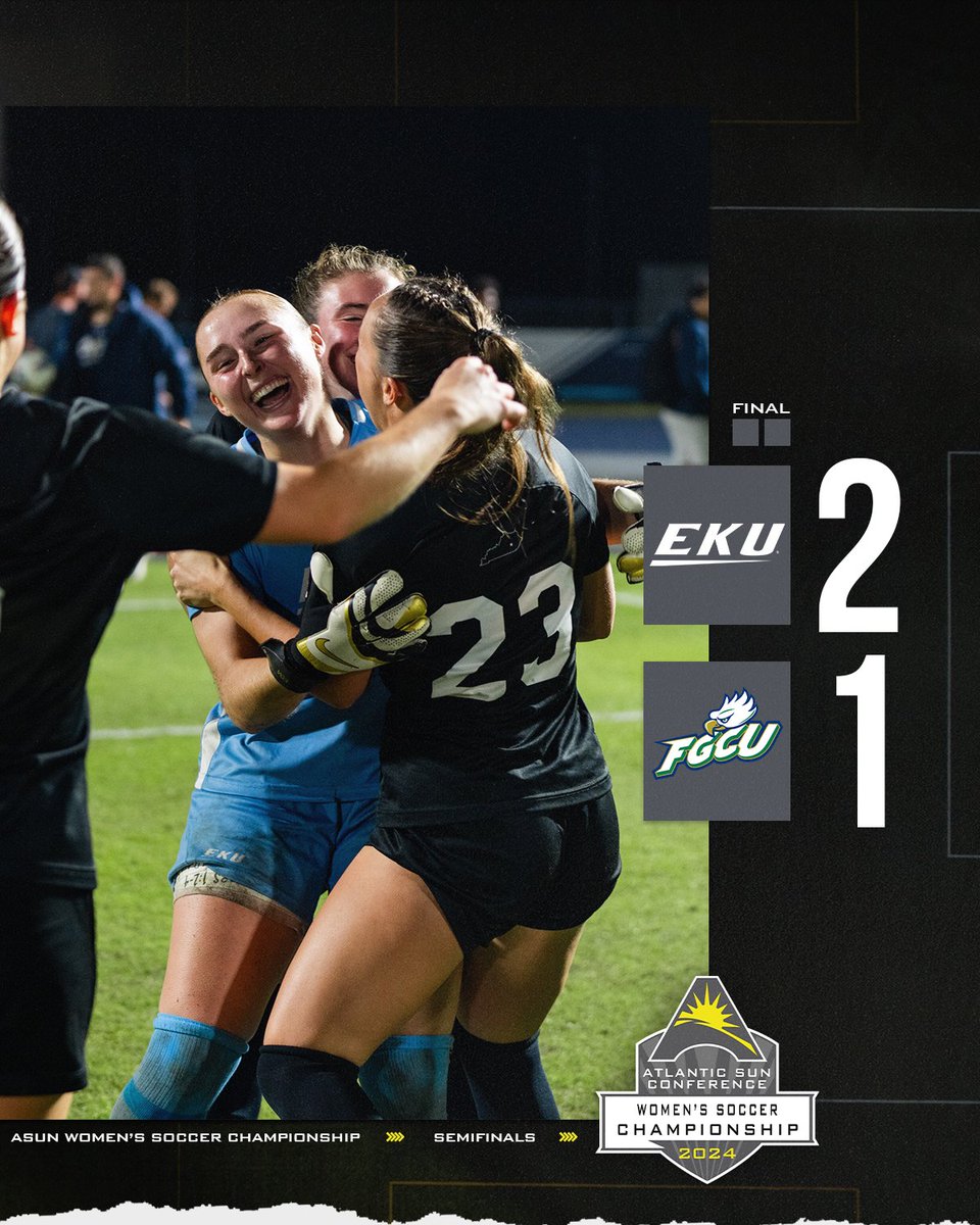 ASUNSports's tweet image. The historic season continues...

@EKU_Soccer is headed to the #ASUNWSOC Championship Final
