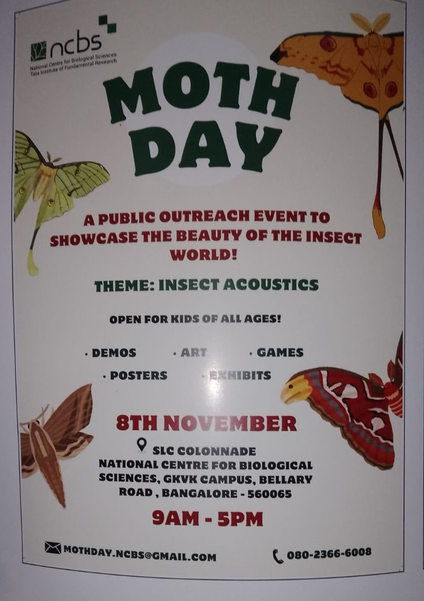 amabirdman's tweet photo. Here's something interesting to do this weekend!
#MothDay at NCBS, #Bengaluru. https://t.co/OpoTkAEDBM
