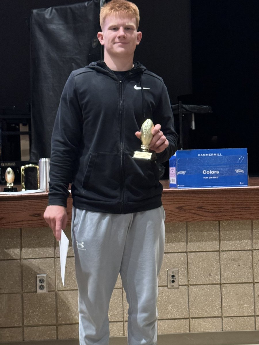 Congrats to Senior Cole Staudt on winning the Offensive MVP Award 

Coles stats this season:
120/225 C/ATT 1769 passing yards 14 TDs

Also 81 carries 320 yards 9 TDs

Congrats Cole!
<a href="/GCHSFB/">Coach Faust</a>