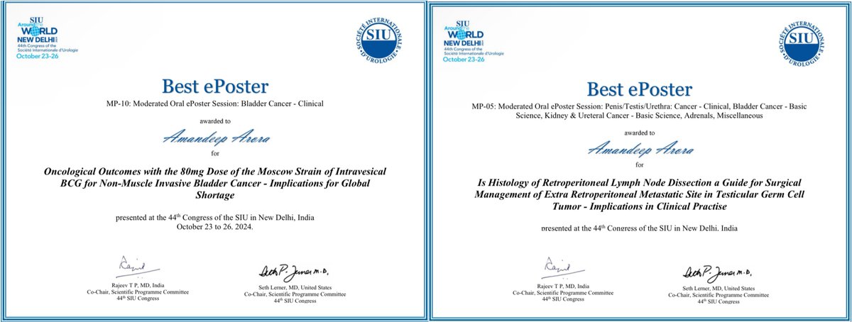Amandeep Arora (@dramandeeparora) on Twitter photo SIU 2024 New Delhi 🇮🇳
A memorable congress for the Uro-Oncology group at <a href="/TataMemorial/">Tata Memorial Hospital</a>
From hosting colleauges, to plenary talks, to chairing sessions, to contesting debates, to winning multiple best poster awards, including the one for the best affordable surgical innovation💪😀 SIU 2024 New Delhi 🇮🇳
A memorable congress for the Uro-Oncology group at <a href="/TataMemorial/">Tata Memorial Hospital</a>
From hosting colleauges, to plenary talks, to chairing sessions, to contesting debates, to winning multiple best poster awards, including the one for the best affordable surgical innovation💪😀