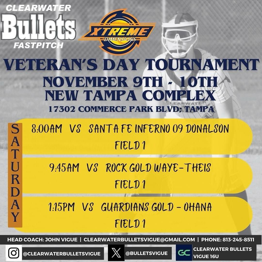 BulletsVigue's tweet photo. The Bullets are back in action this weekend in Tampa.  The fun starts at 8, be sure to come check us out!  Let’s go Bullets! https://t.co/GVSLI10ytX