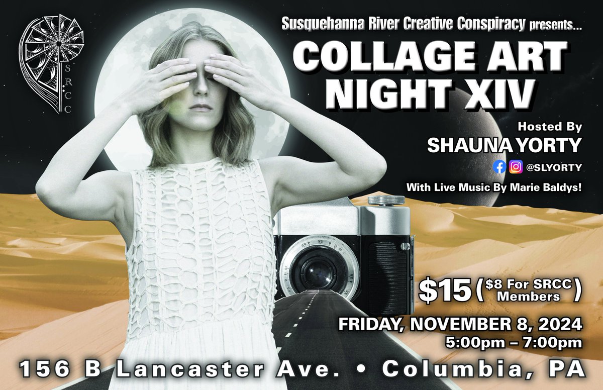 srccpaart's tweet photo. TOMORROW NIGHT!

Come out to the Susquehanna River Creative Conspiracy on November 8th, 2024 for our 14th Collage Art Night, hosted by Shauna Yorty!

#SRCC #art #collageart #collageartist #collageartwork #collage #workshop

🧵(1/4) https://t.co/73EmA4sAQp