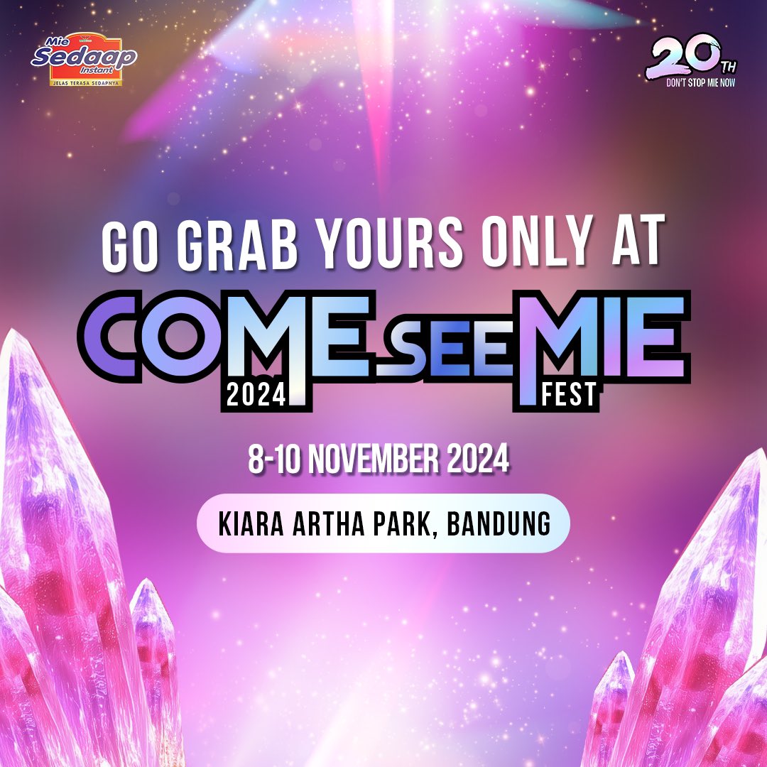 YANG SATU INI JANGAN SAMPE SKIP! 

Ini dia kesempatan kamu untuk dapetin Sedaap Exclusive Collaboration terbaru dari Mie Sedaap! 

Ikutin caranya di slide ke-2 dan don’t miss it ya! 🎉

📍Kiara Artha Park, Bandung
🗓️ 8 - 10 November 2024

See you there! 

#ComeSeeMie2024BDG