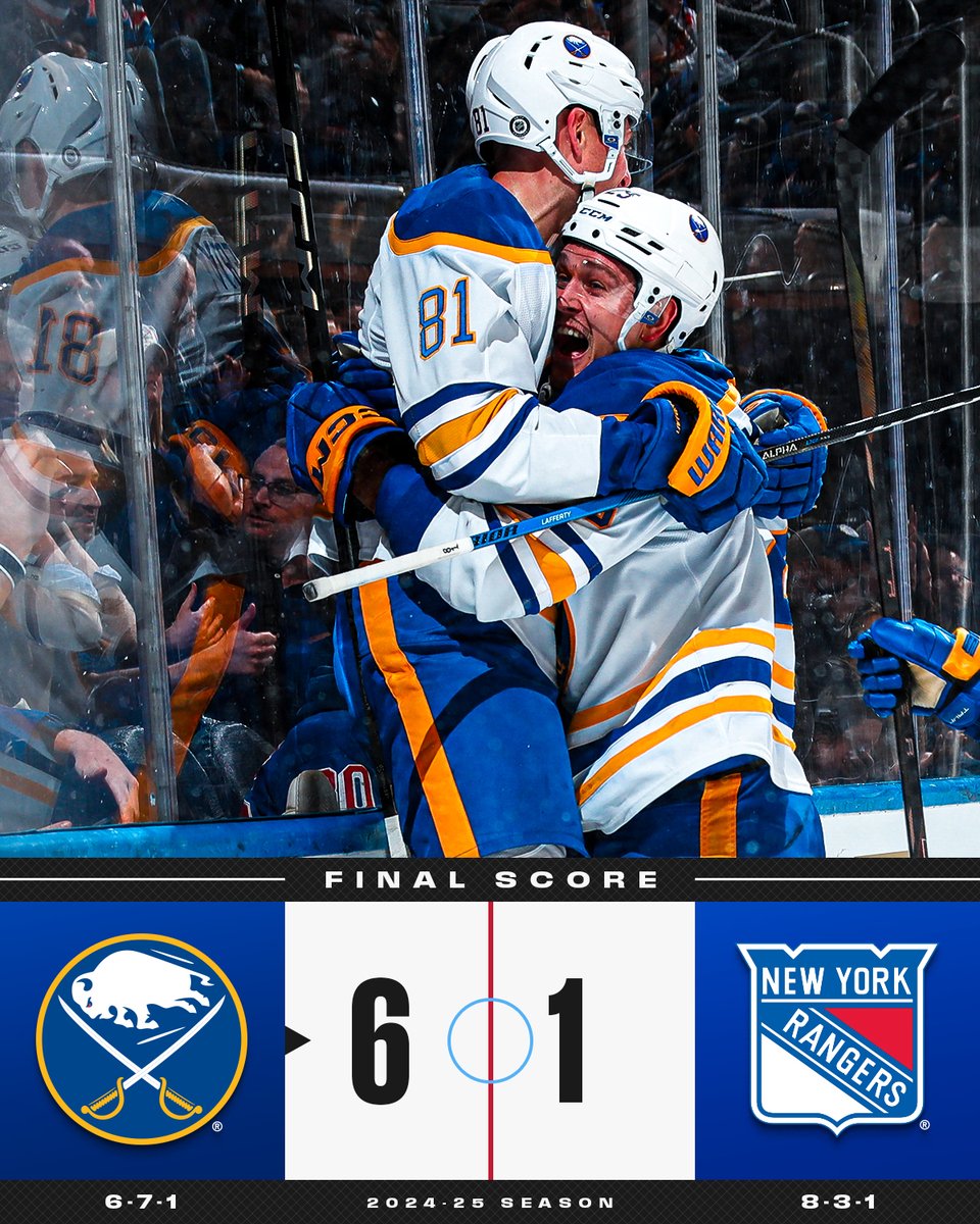 The <a href="/BuffaloSabres/">Buffalo Sabres</a> pour it on in their victory! 🦬