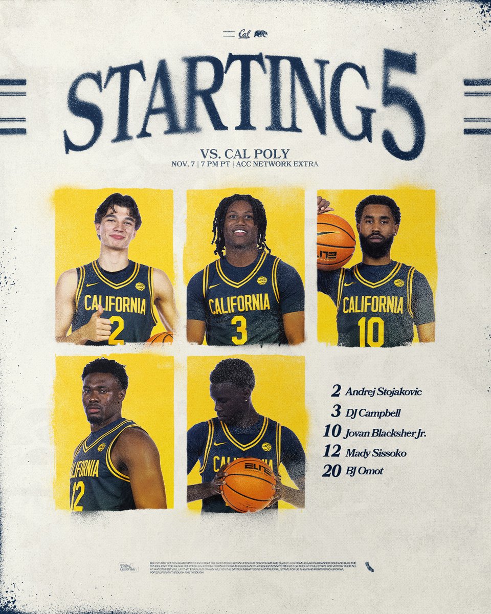 First Five 🖐️

#GoBears