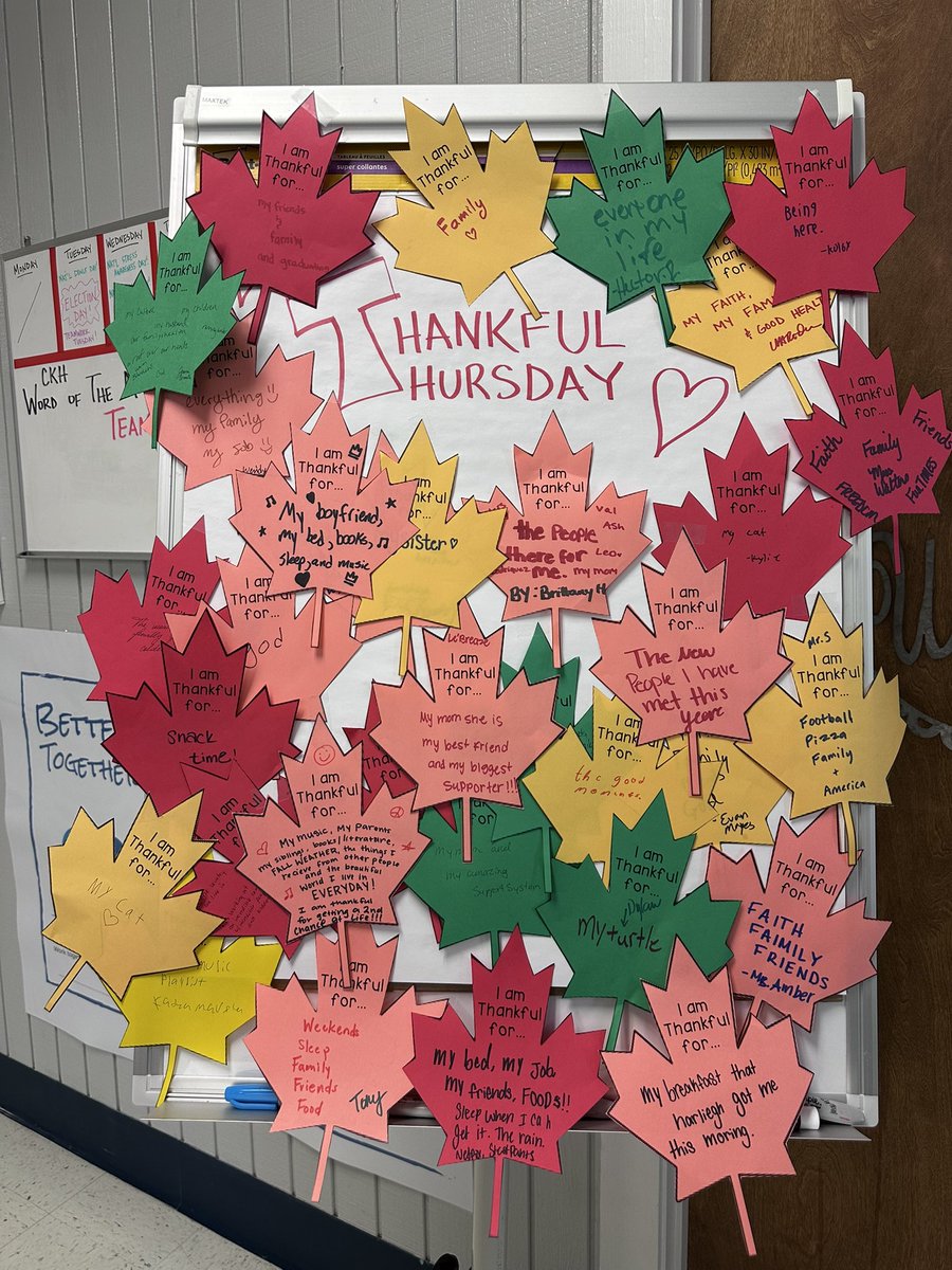 STARSHS2's tweet photo. Thankful Thursday is here, &amp; the gratitude in our building is overwhelming! Each of us took a moment to reflect &amp; write down what we’re thankful for. It’s been so heartwarming to see all the positive appreciation shared within our school community.
#WeAreSTARS #whatyoudomatters https://t.co/MWX2mE6p7d