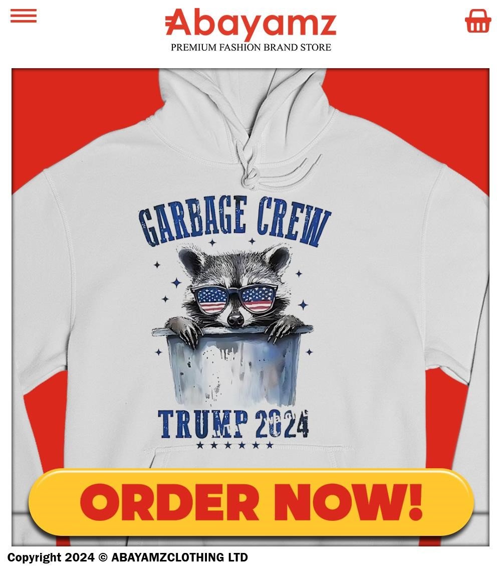 abayamzclothing's tweet image. Garbage Crew Trump 2024 Raccoon Shirt
"Trash talk with style! 🦝🇺🇸 Join the Garbage Crew with this fun Trump 2024 Raccoon shirt."
#Trump2024 #GarbageCrew #PoliticalMerch #USA #RaccoonStyle #FunnyShirt
Snag it here:  

abayamzclothing.com/shirt/garbage-…