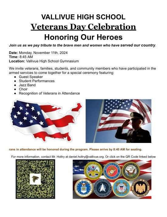 Joins us to honor our Veterans.
