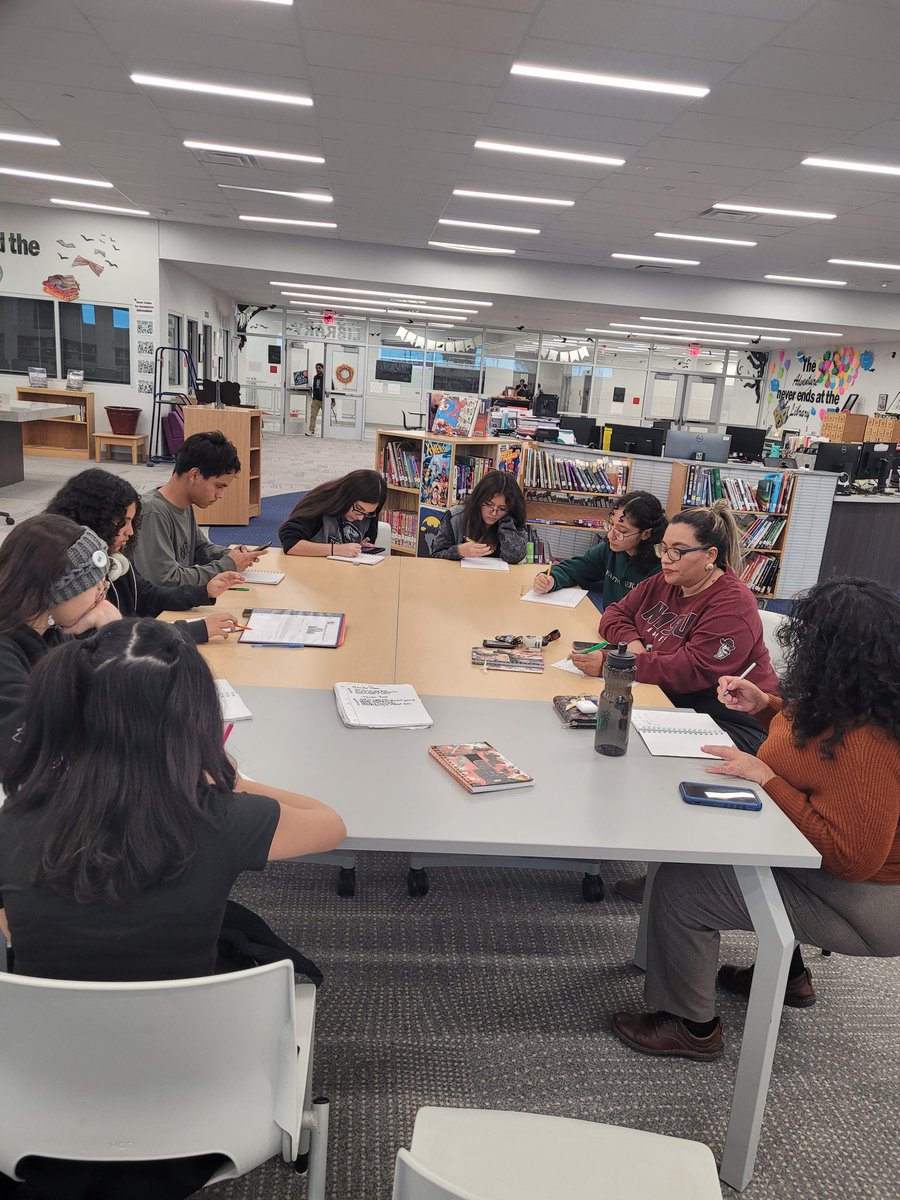 Michelle Saenz (@msaenz_lms) on Twitter photo SHS Book Club 🐾never ceases to amaze me! They wrote and shared their Haiku and Tanka poems with each other! Incredibly talented... could we possibly have some Literary Anthology entries?!
<a href="/Socorro_HS1/">Ignacio Estorga, Ed.D</a> <a href="/PFranco_SHS/">Patricia M Franco</a> <a href="/MsPeralesM/">Ms. P</a> <a href="/EOlivas_SHS/">Ms. Olivas</a> <a href="/Sparks_Interest/">Marcy Sparks</a> #sisd_libraries SHS Book Club 🐾never ceases to amaze me! They wrote and shared their Haiku and Tanka poems with each other! Incredibly talented... could we possibly have some Literary Anthology entries?!
<a href="/Socorro_HS1/">Ignacio Estorga, Ed.D</a> <a href="/PFranco_SHS/">Patricia M Franco</a> <a href="/MsPeralesM/">Ms. P</a> <a href="/EOlivas_SHS/">Ms. Olivas</a> <a href="/Sparks_Interest/">Marcy Sparks</a> #sisd_libraries