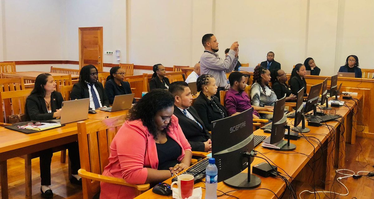 UNDPBelize's tweet photo. Through the #PACEJustice Project, administrative officers of the Senior Courts &amp; staff in Registry &amp; Case Management departments completed a comprehensive computer skills training to strengthen their digital capabilities. #UNDPinBelize #JudicialReform https://t.co/4LeZ9QKrMP
