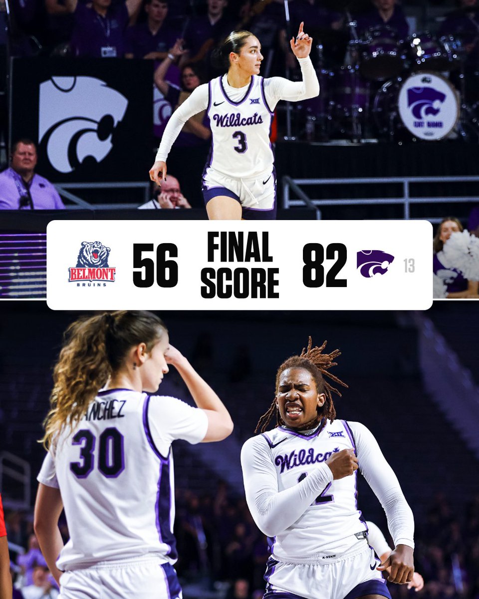 espnW's tweet photo. WILDCAT W‼️
Kansas State has scored 80 points in each of its first two games of a season for the SECOND time over the last 15 seasons 🔥
(📸: @KStateWBB) https://t.co/P5G6rrHgZc