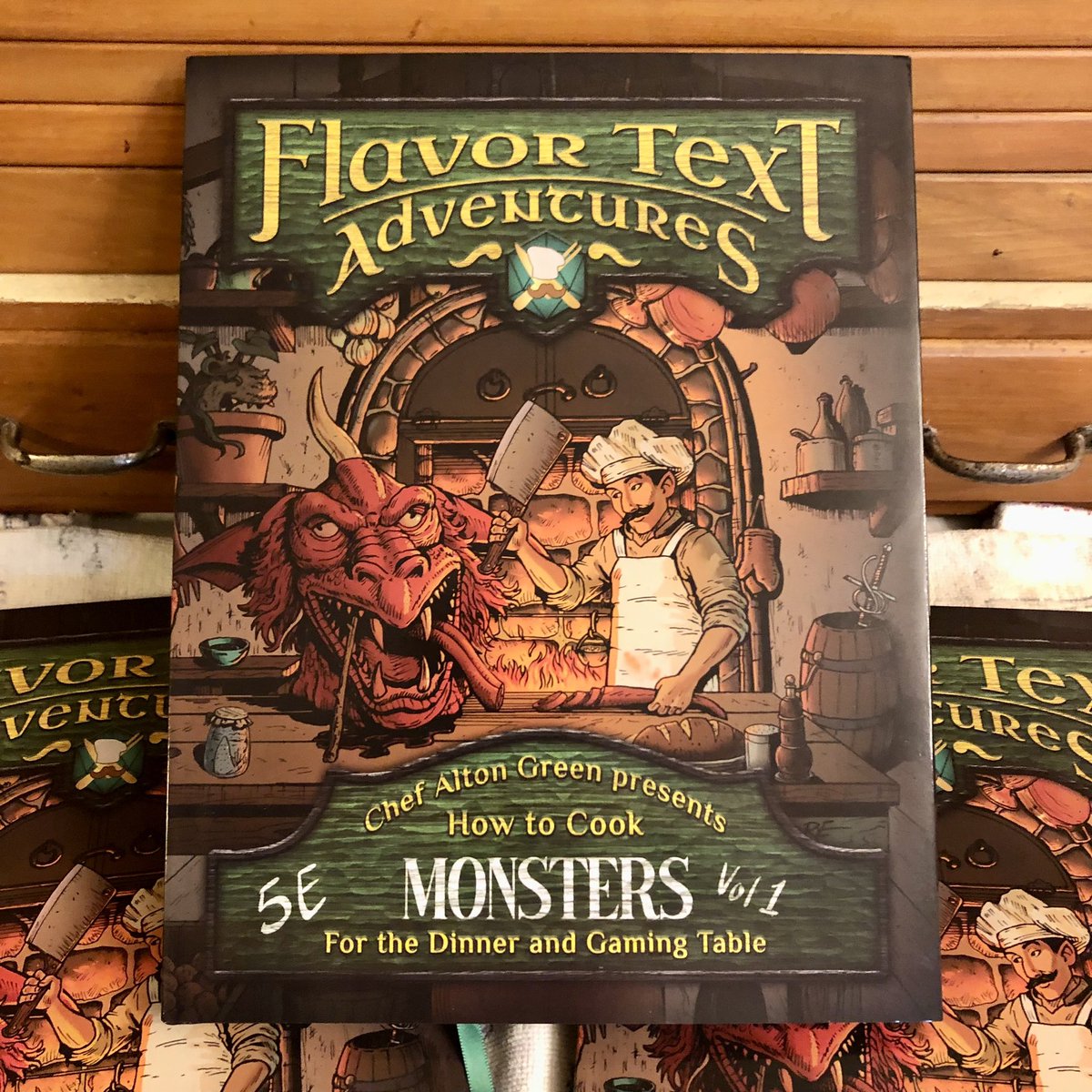 They’re here!

<a href="/ChefAltonGreen/">FlavorTextAdventures</a> ‘s book, Flavor Text Adventures, has arrived!

I wrote 3 stories for this book; it’s full of great recipes, game content, &amp; fun fiction.

I’ll have them at the Alaska Comic-Con in February - hit me up if you want one sooner than that!