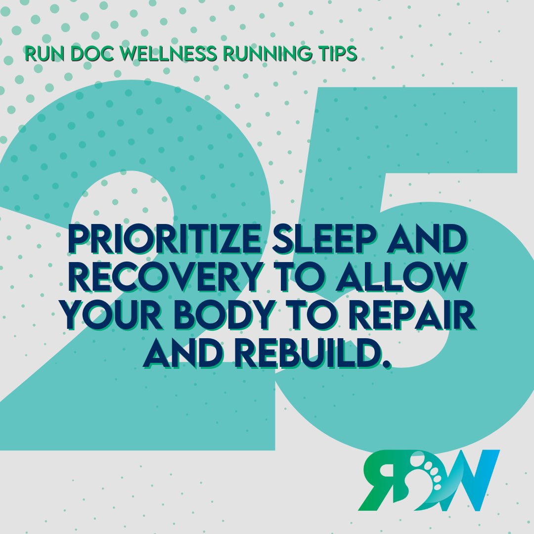 RunDoc_Wellness's tweet photo. š¤ Run Doc Wellness Running Tip #25: Prioritize sleep for stronger runs! šāāļøšŖ
When it comes to improving your performance, sleep and recovery are just as important as training.
#RunDocWellness #RunningTips #Recovery #SleepForPerformance https://t.co/9tHk0qFb8H