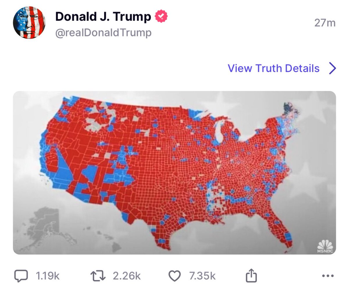 BREAKING NOW 🚨 Donald Trump just dropped the 🎤 with his First post since being elected 🔥

THE MAGA RED WAVE WAS HUGE 🇺🇸 

LET’S FREAKING GO 👏