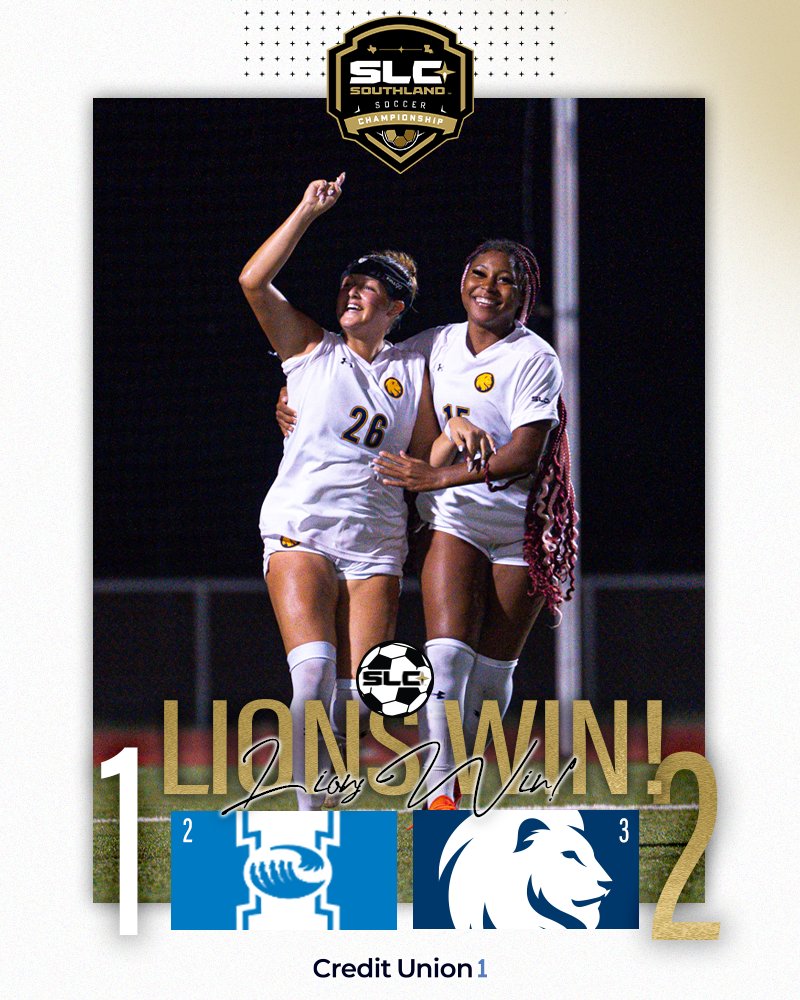 FINAL | LIONS ADVANCE TO THE CHAMPIONSHIP MATCH!🦁 #3 <a href="/Lion_WSOC/">East Texas A&M Soccer</a> defeats #2 <a href="/IslandersSoccer/">Islanders Soccer</a> 2-1. 

#GTL x <a href="/MyCreditUnion1/">Credit Union 1</a>