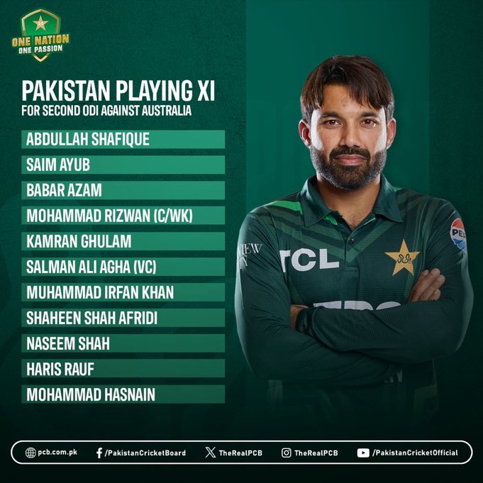 CricketTherapy2's tweet photo. Pak won the toss and decided to bowl first with an unchanged 11 👀 
Good luck 🤞 
#PAKvsAUS #ElectionDay https://t.co/HrCtwKaIm1