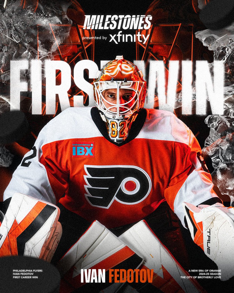 Stood tall in his first-career win. 

#LetsGoFlyers | @XFINITY