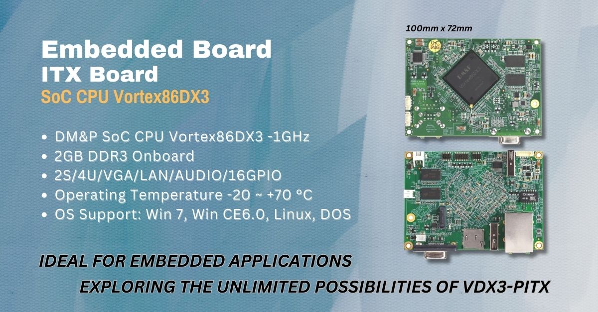 iCOP_tw's tweet image. Ideal for #EmbeddedApplications
#VDX3PITX is a powerful 100x72mm embedded board, perfect for tight spaces.Powered by 5V DC input, it supports operating temperatures of -20°C to +70°C Supports diverse I/O interfaces and multiple OS options for versatile applications.
#ICOP