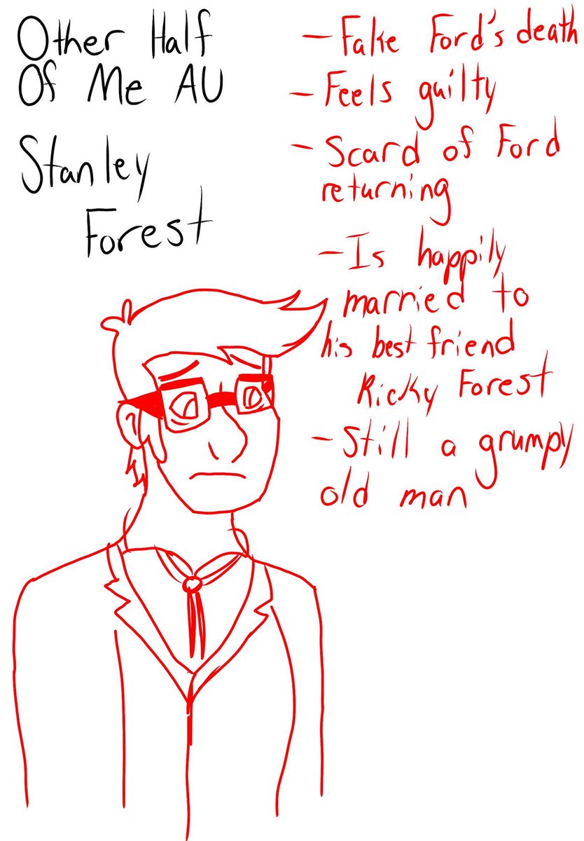 Made a new au! It’s called My Other Half. It’s mostly Ford going crazy, Stan pushes him, Ford takes over other places using Bill’s powers and trains his children to be like him, who are also twins. Anyway, have some drawing ideas I have #GraviryFalls #GravityFallsAU