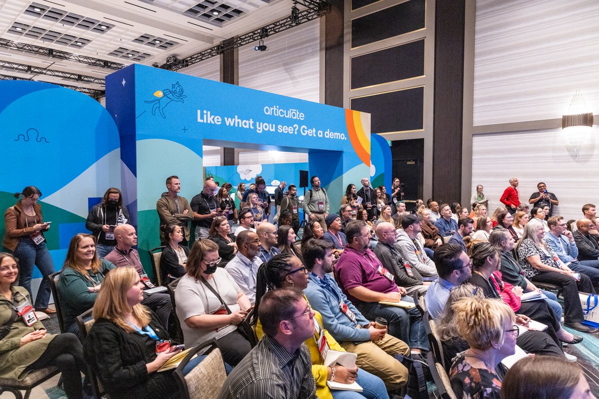 devlearn's tweet image. Highlight reel from Day 2 of #DevLearn 2024: Guild Master Award, new Experience Rooms, DemoFest, and a toast to 20 years! Hope your brains aren't too full because we've got Day 3 tomorrow!