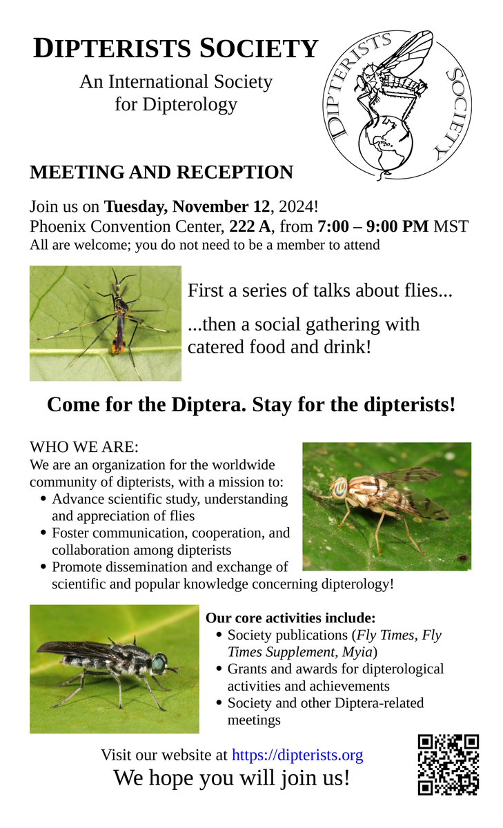 Fly School (@dipteracourse) on Twitter photo Hope to see you <a href="/dipterists/">Dipterists Society</a> meeting on Tuesday, November 12 at #EntSoc24 in Phoenix! Join in person or virtually. Visit dipterists.org/annual_meetingโฆ for more info, including the Zoom link. Hope to see you <a href="/dipterists/">Dipterists Society</a> meeting on Tuesday, November 12 at #EntSoc24 in Phoenix! Join in person or virtually. Visit dipterists.org/annual_meetingโฆ for more info, including the Zoom link.