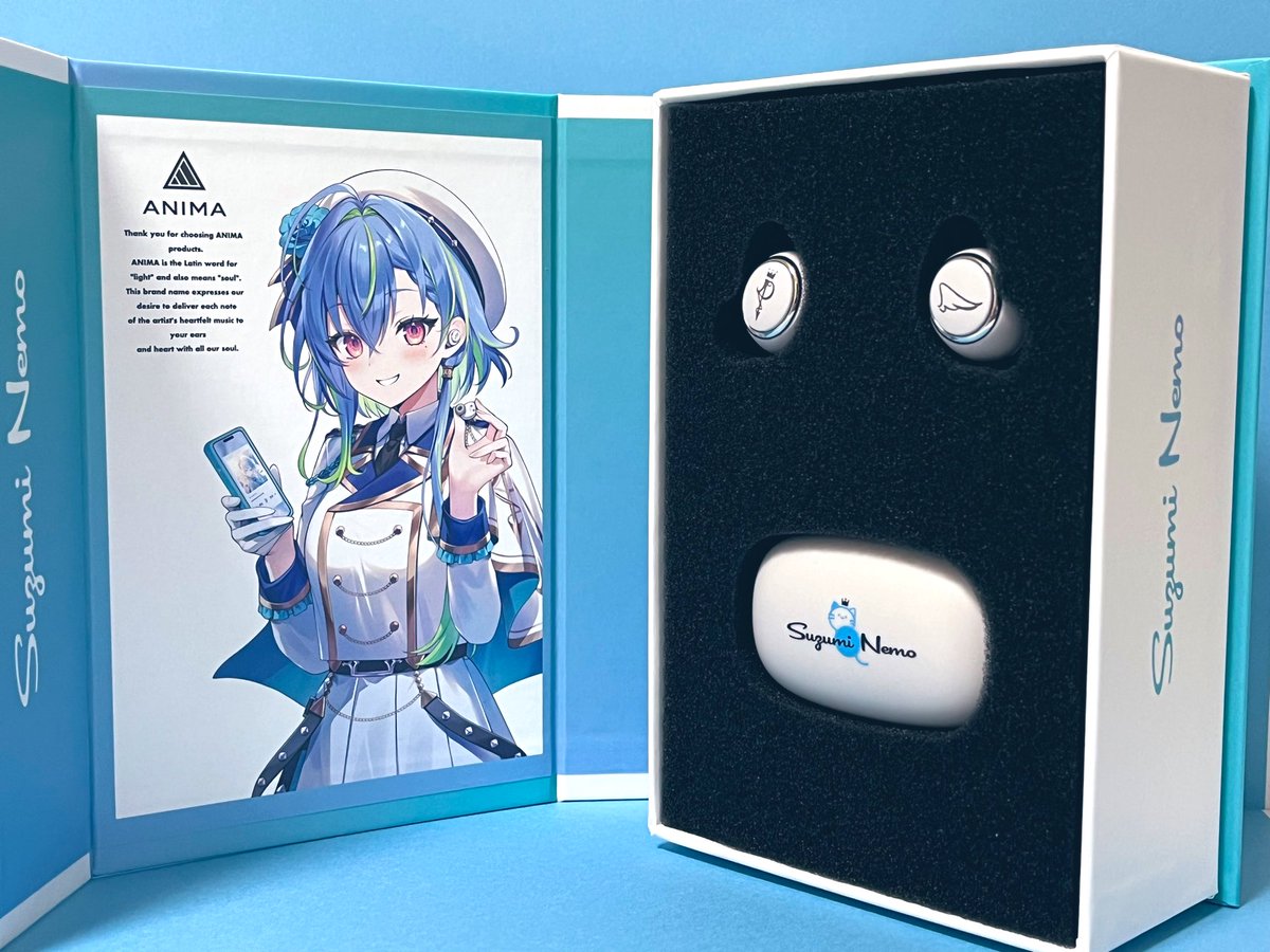 ワイヤレスイヤホンANIMAAOW01『涼海ネモ』コラボモデル&ワイヤレス充電器