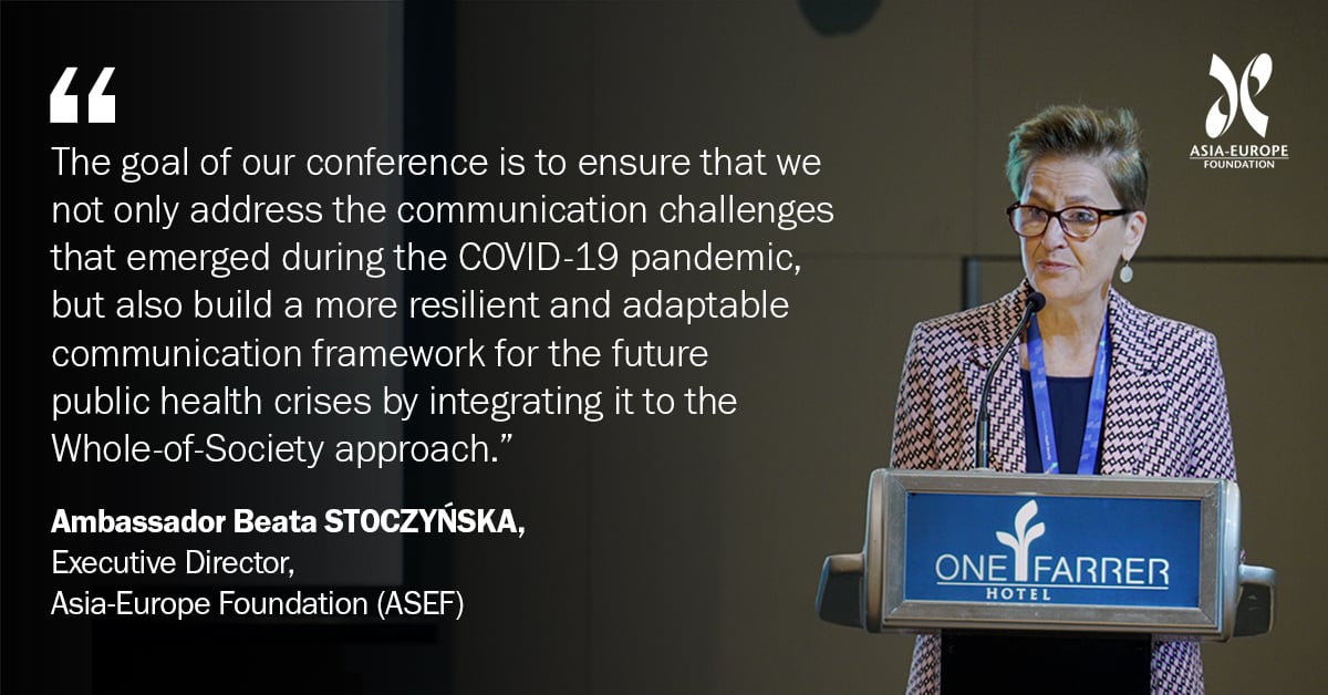 aseforg's tweet image. To open @ASEF_PHN&apos;s annual conference on #RiskComm4PHE, ASEF ED, Amb. Beata STOCZYŃSKA offered remarks. The event concluded with ASEF DED, Mr ZHANG Lei’s closing speech. ASEF is committed to contribute to #GlobalHealth through its thematic area of #PublicHealth. #WholeOfSociety