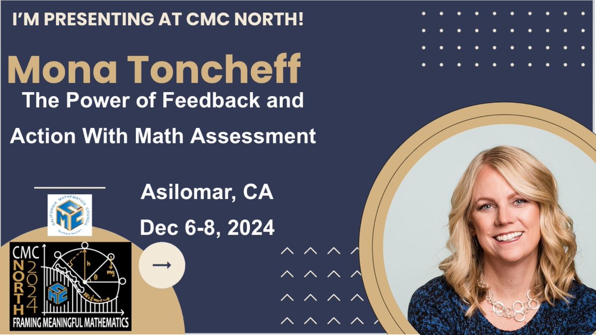 Excited for CMC-North and I hope to see you there!  <a href="/CAMathCouncil/">CMC - CA MathCouncil</a>
