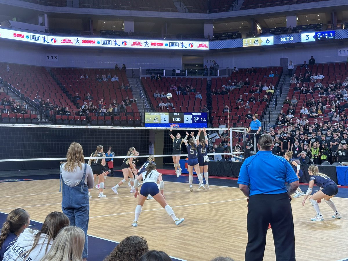 ๐
๐ซ๐๐๐ฆ๐๐ง ๐
๐๐ฅ๐๐จ๐ง๐ฌ (@freeman_falcons) on Twitter photo C2๏ธโฃ State๐Championship:
๐Round 1๏ธโฃ:
Set 4๏ธโฃ:
Freeman๐ฆFalcons๐ฐ1๏ธโฃ5๏ธโฃ
Thayer Central๐ก๏ธTitans๐ฐ2๏ธโฃ5๏ธโฃ
The๐ฆFalcons๐season comes to a close, in the State๐Tournament at๐ฆ<a href="/PinnacleArena/">Pinnacle Bank Arena</a>, with a record of 2๏ธโฃ6๏ธโฃโ5๏ธโฃโผ๏ธ ๐๐ปThank๐ซต๐ปyou for an๐คฏunbelievable๐ขrideโผ๏ธ
#WeAreFreeman๐ฆ C2๏ธโฃ State๐Championship:
๐Round 1๏ธโฃ:
Set 4๏ธโฃ:
Freeman๐ฆFalcons๐ฐ1๏ธโฃ5๏ธโฃ
Thayer Central๐ก๏ธTitans๐ฐ2๏ธโฃ5๏ธโฃ
The๐ฆFalcons๐season comes to a close, in the State๐Tournament at๐ฆ<a href="/PinnacleArena/">Pinnacle Bank Arena</a>, with a record of 2๏ธโฃ6๏ธโฃโ5๏ธโฃโผ๏ธ ๐๐ปThank๐ซต๐ปyou for an๐คฏunbelievable๐ขrideโผ๏ธ
#WeAreFreeman๐ฆ